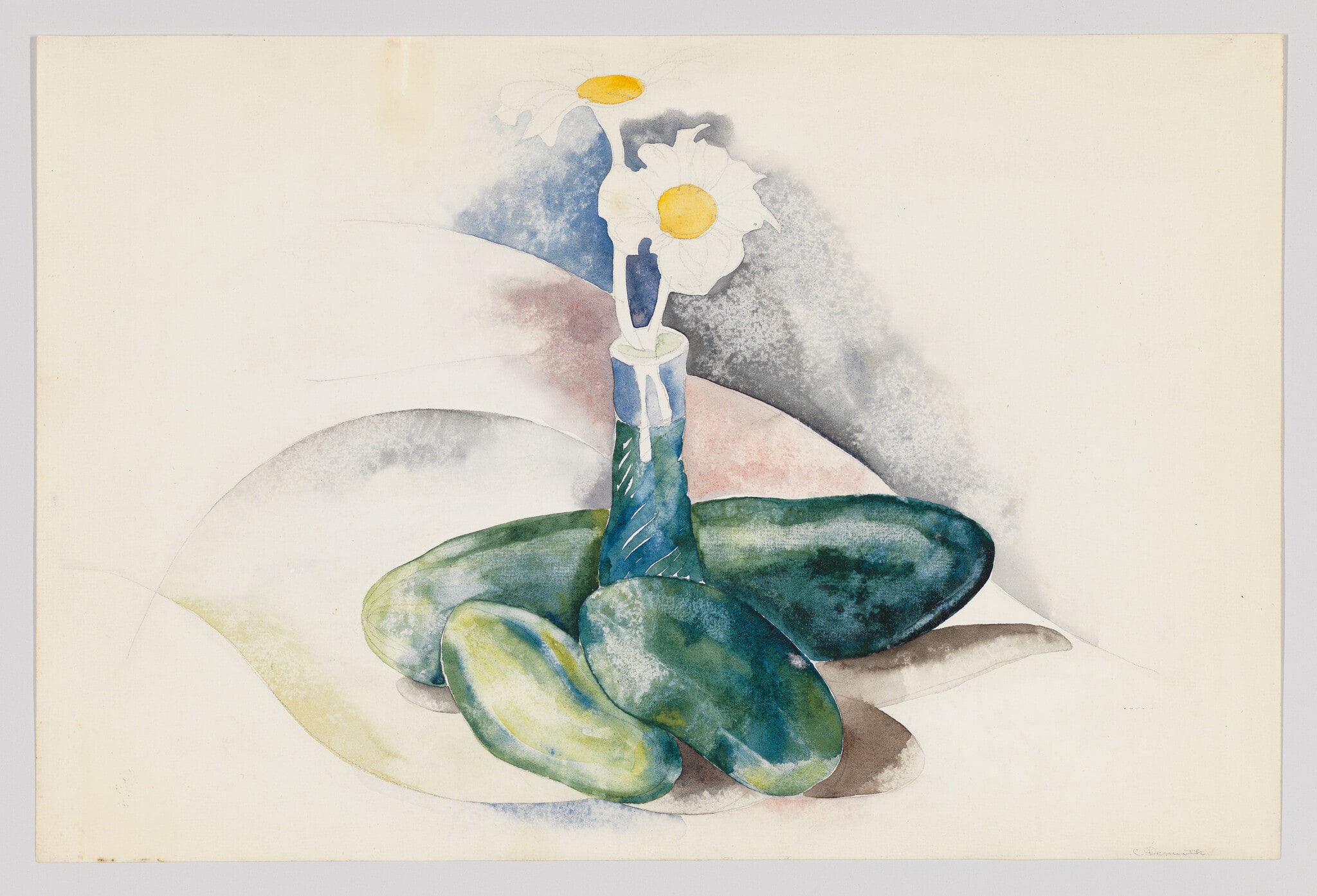 Cucumbers and a Flask of Daisies