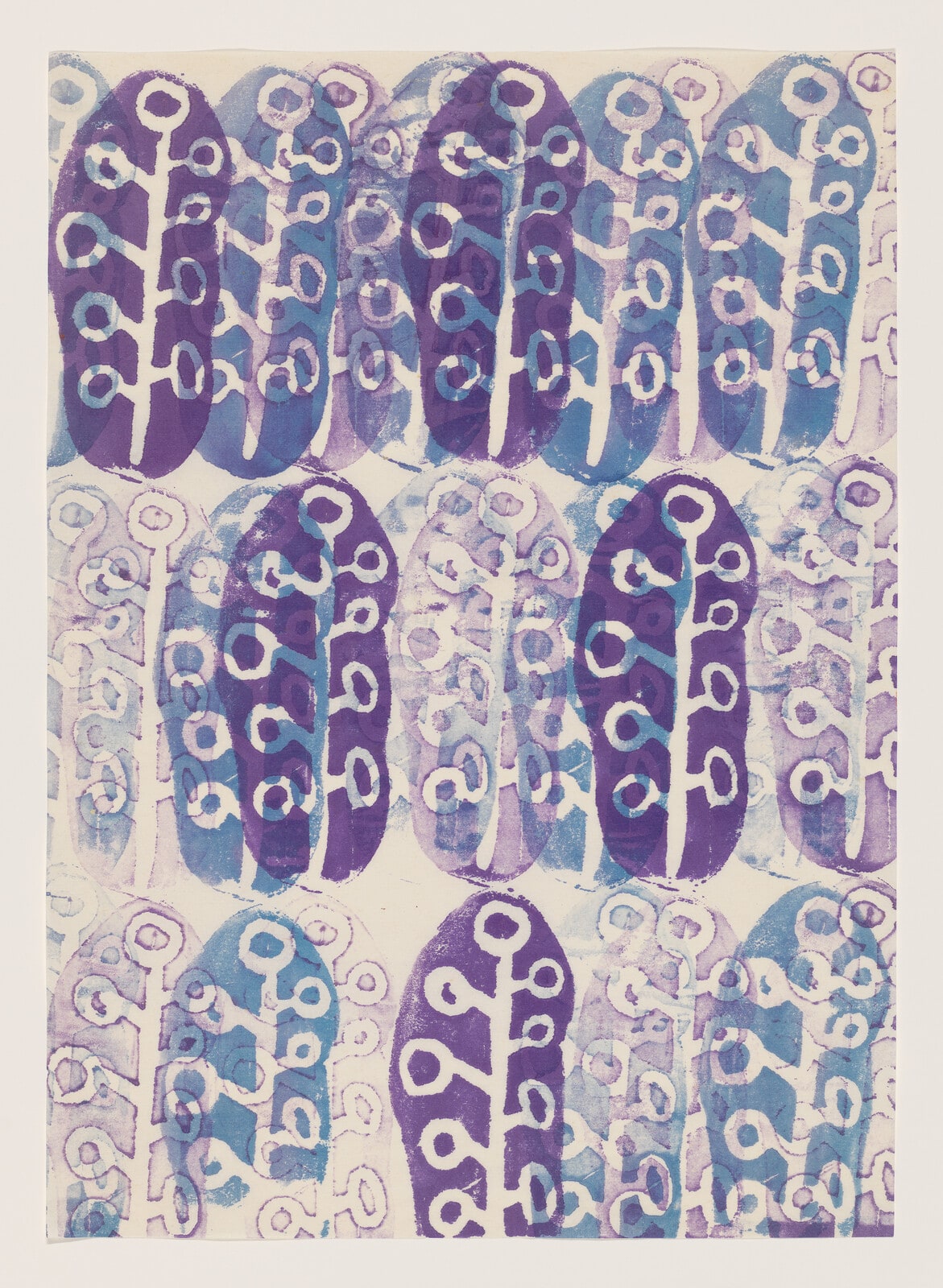 Untitled (SF.045c, Potato Print – Branches, Purple/Blue)