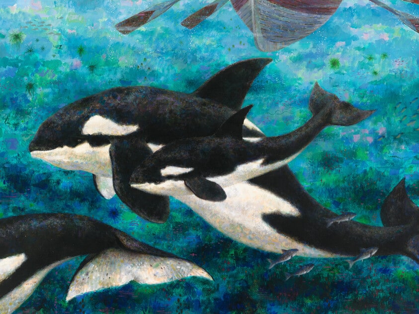 Father Killer Whale and Daughter