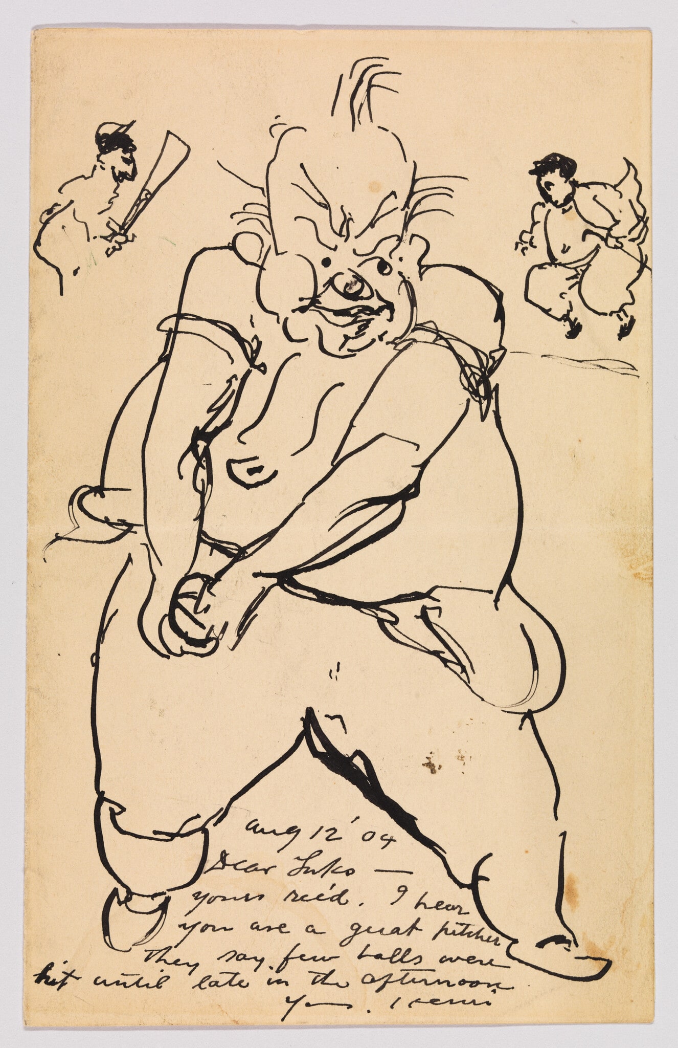 George Luks Playing Baseball