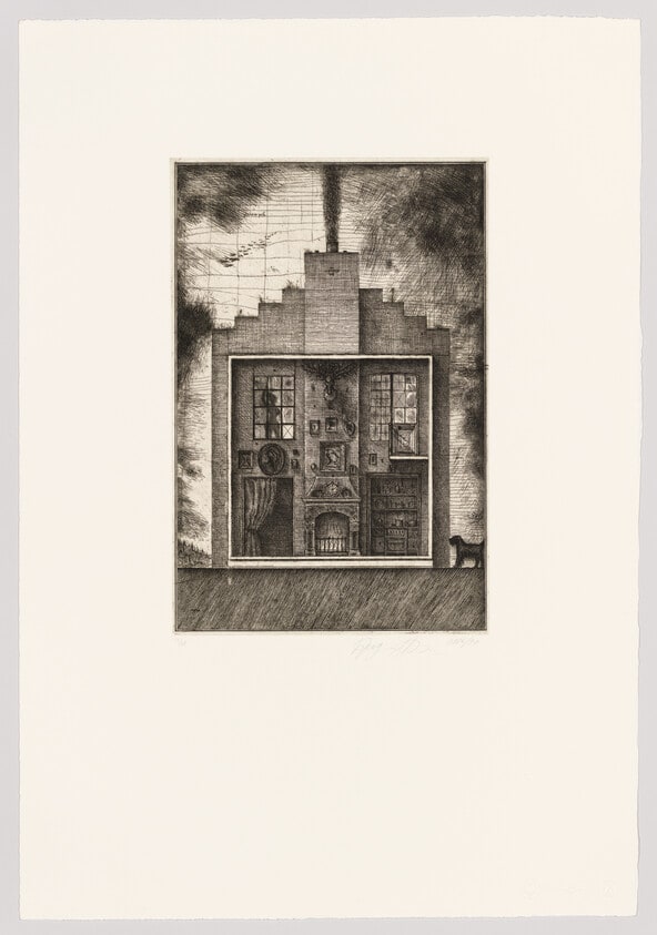 Untitled (House with a Stag's Head and Dog)