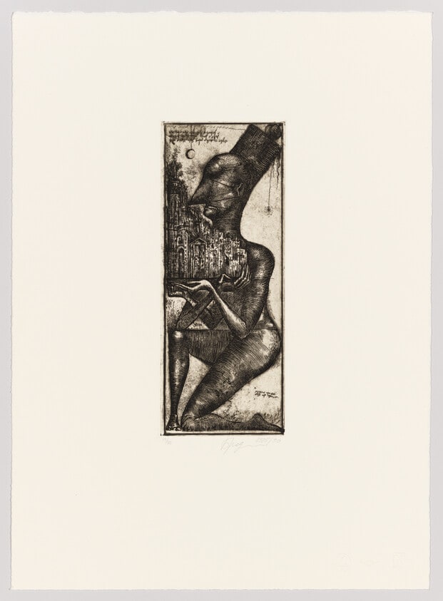 Untitled (Person Holding Buildings)