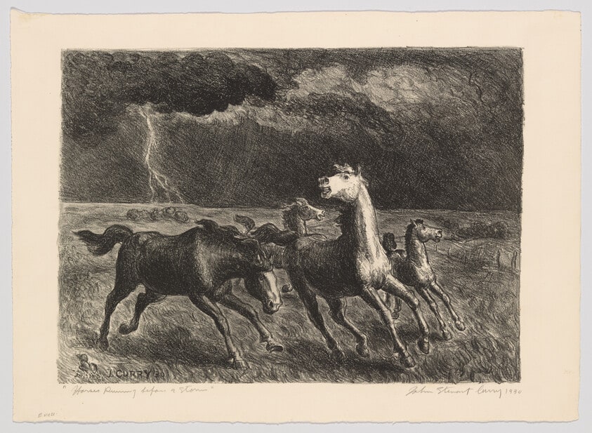 Horses Running before a Storm