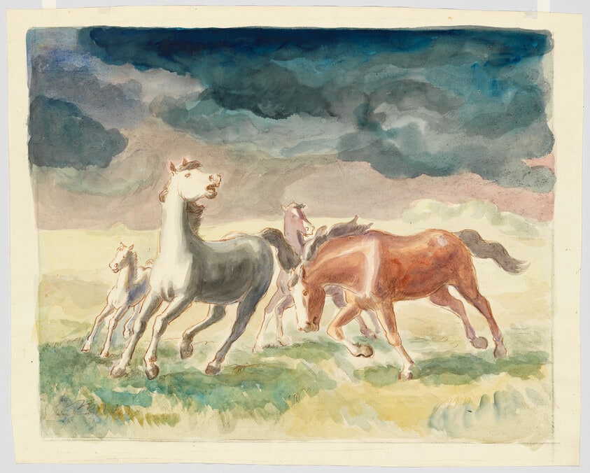 Horses Running before a Storm