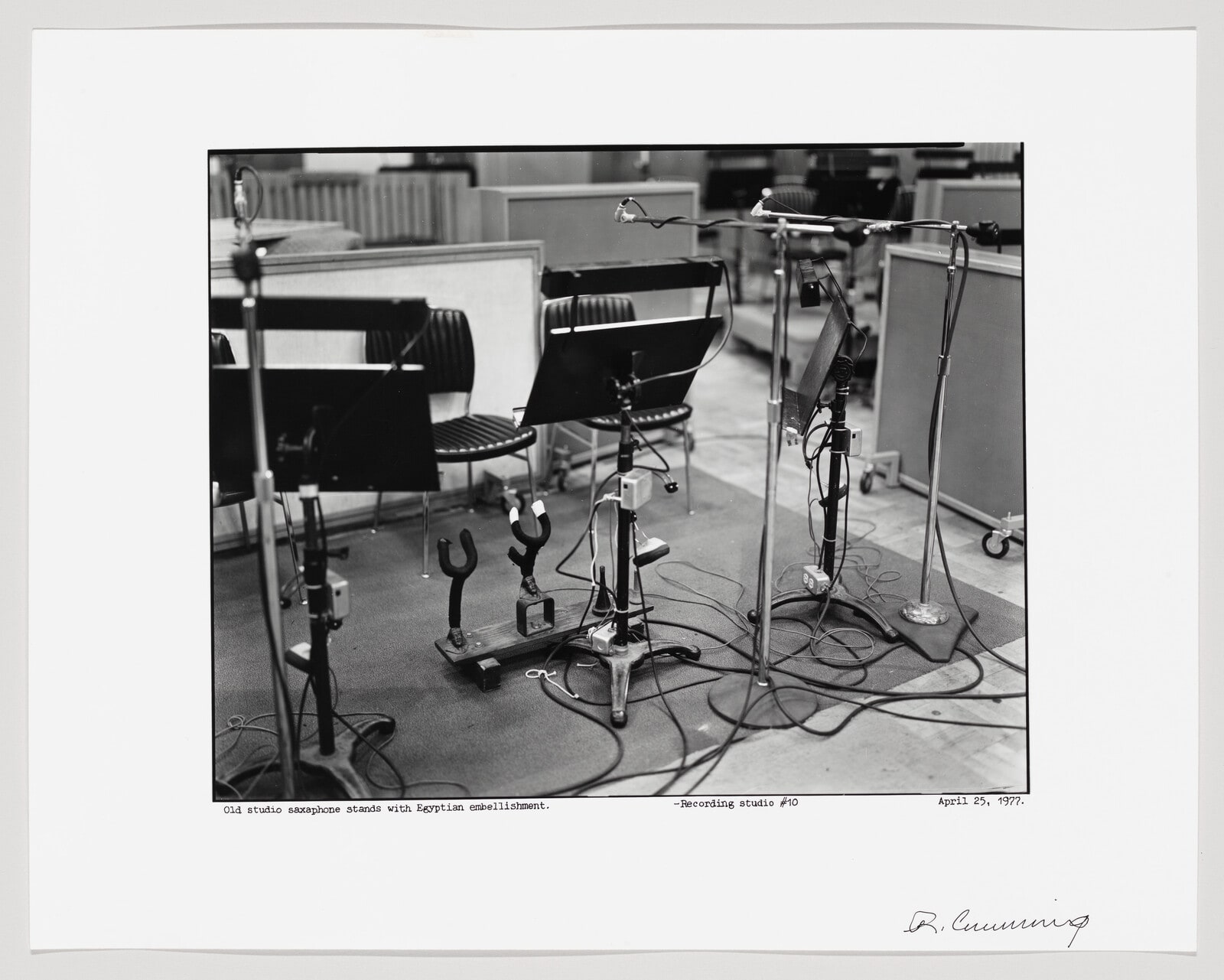 Old Studio Saxaphone Stands with Egyptian Embellishment-Recording Studio #10