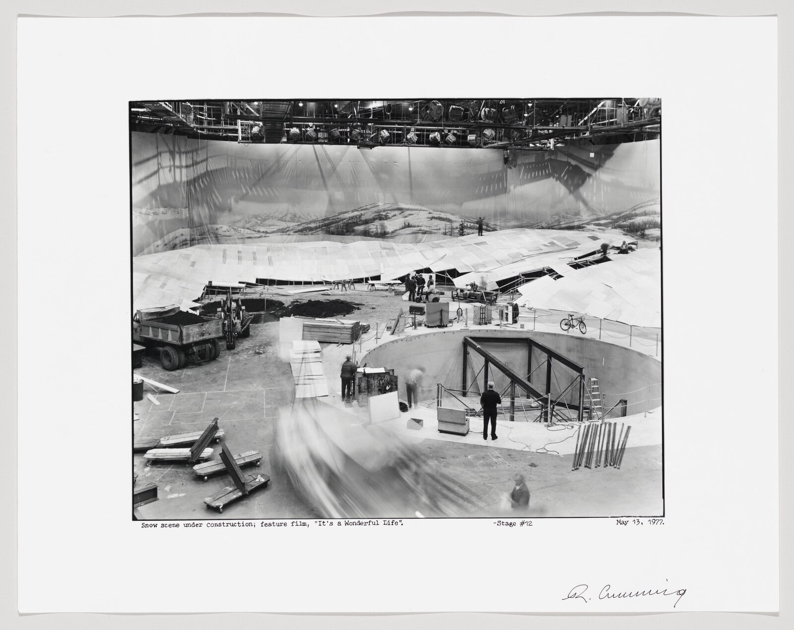 Snow Scene under Construction; film, "It's a Wonderful Life"-Stage #12
