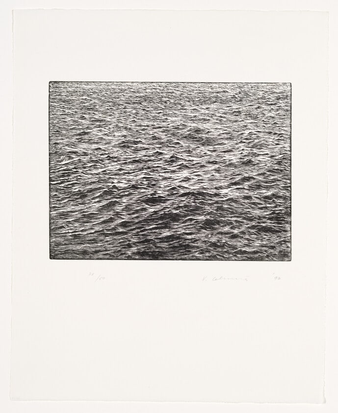 Ocean Surface Woodcut