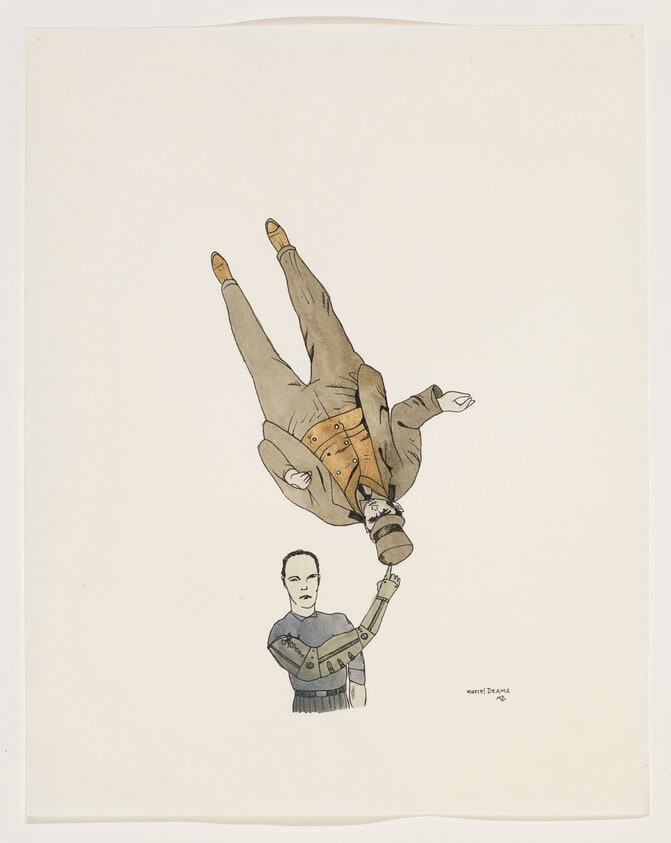 Magician, with suspended man