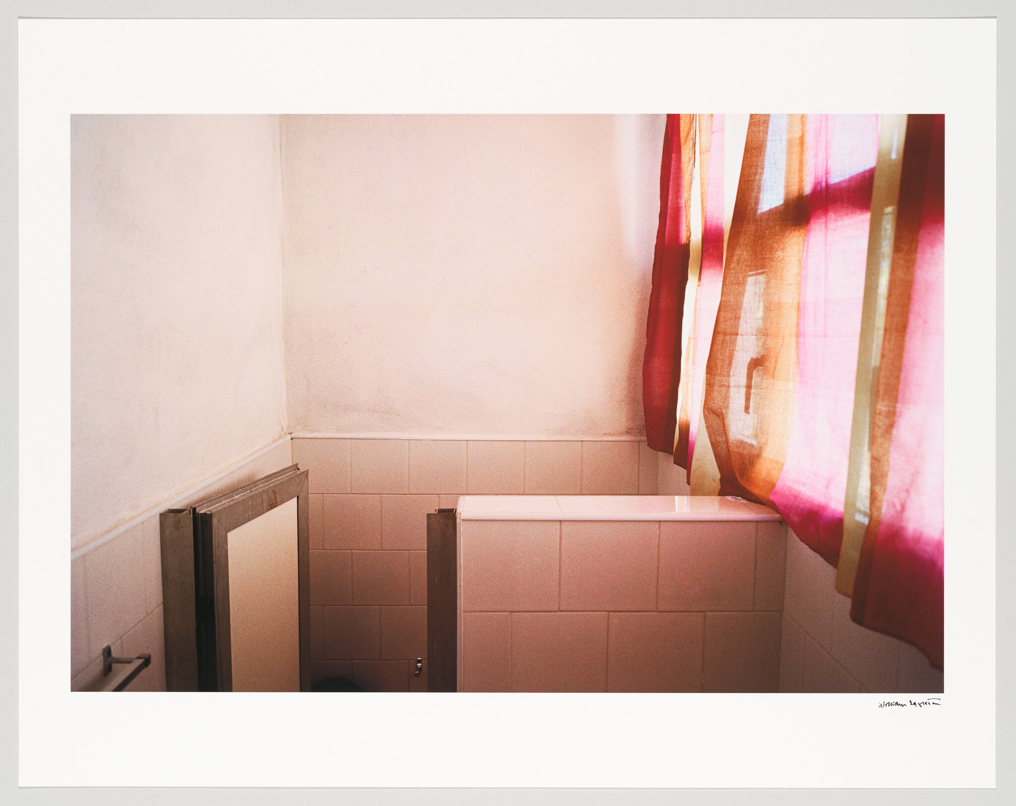 Untitled (Bathroom with Pink Curtain, Cuba)