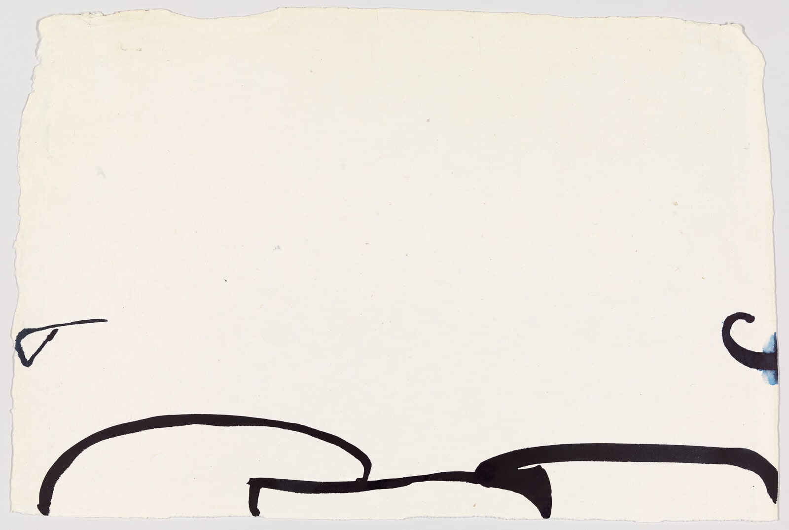 Curled Dark Blue Strokes at Low Edges