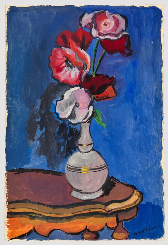 Poppies in White Vase