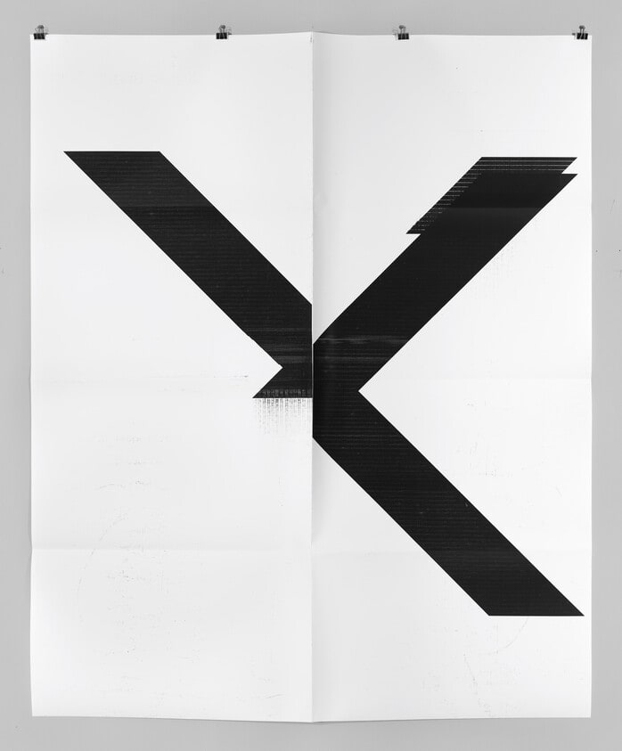 X Poster (Untitled, 2007, Epson UltraChrome inkjet on linen, 84 x 69 inches, WG 1999)
