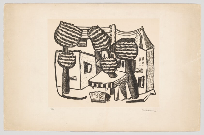 Untitled (street scene with trees)