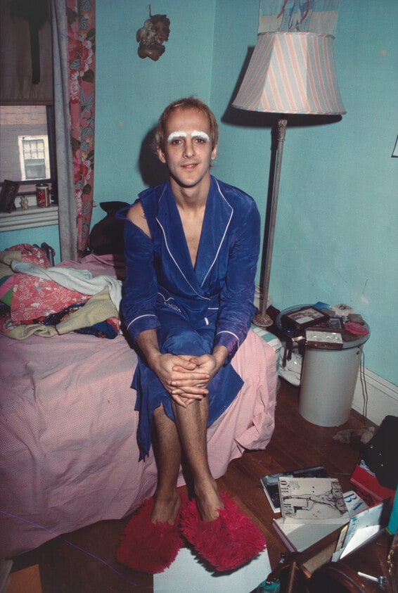Bruce bleaching his eyebrows, Pleasant St., Cambridge