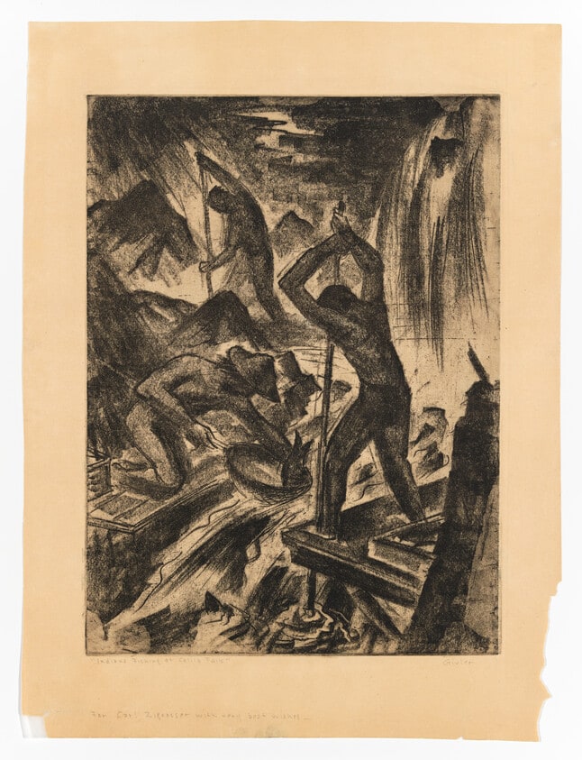 "Indians Fishing at Celilo Falls"