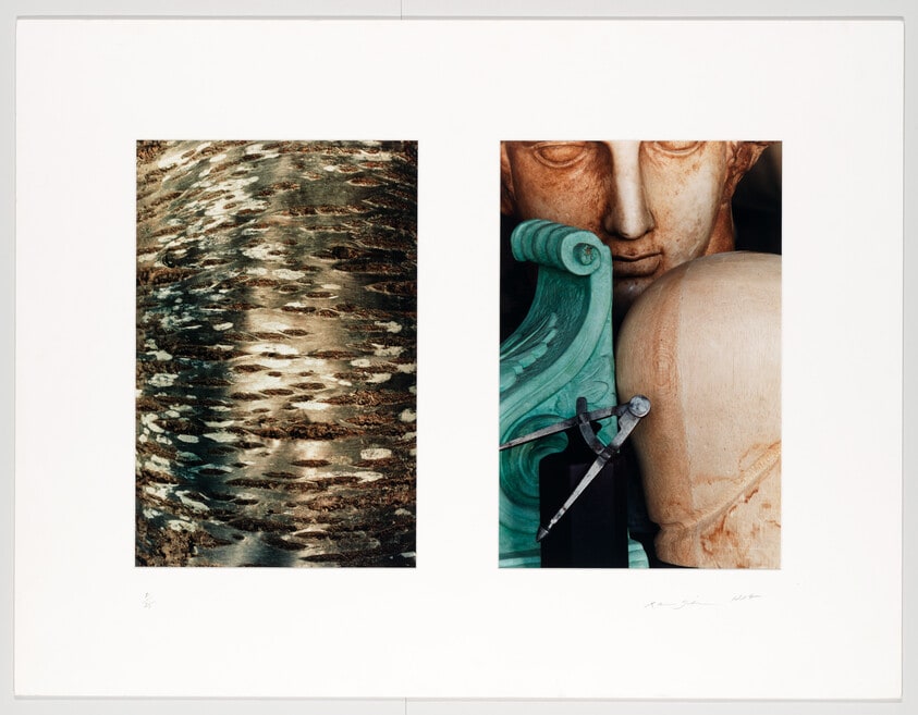 Untitled (Statue, Compass and Tree Trunk)