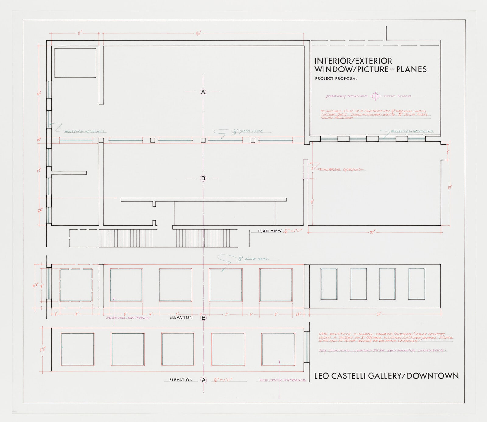 Interior/Exterior Window/Picture Planes Project Proposal Leo Castelli Gallery/Downtown