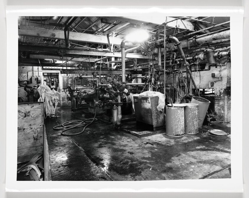 Jordan room where fiber is refined for papermaking, Linweave Paper Company (closed in 1989), Holyoke, Massachusetts