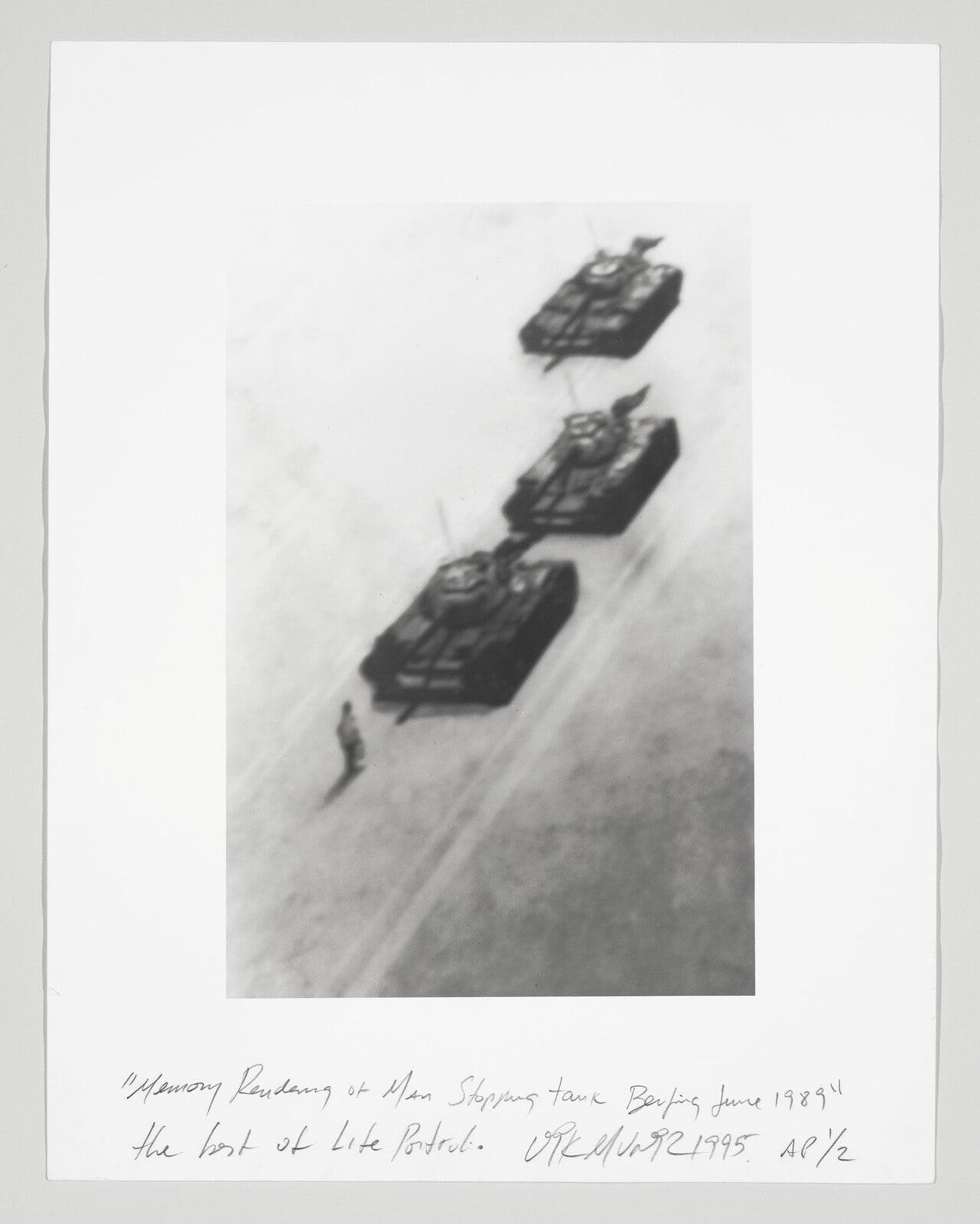 Memory Rendering of Man Stopping Tank in Beijing