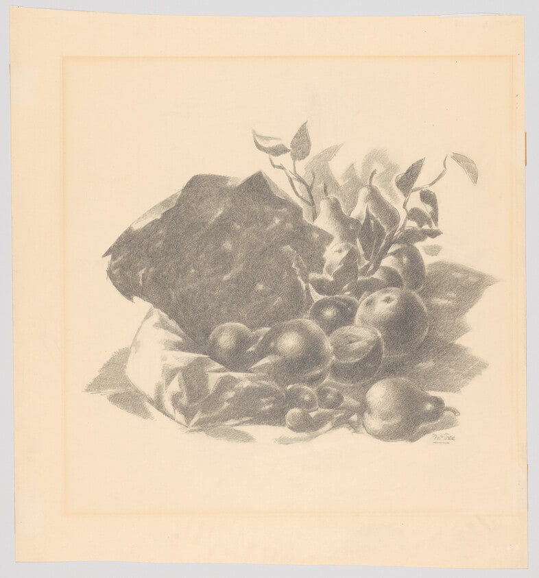 Fruit and Crumpled Paper