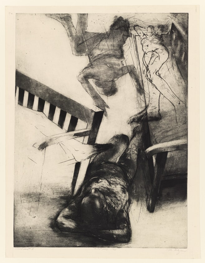 Figures Fixed on Figure Falling