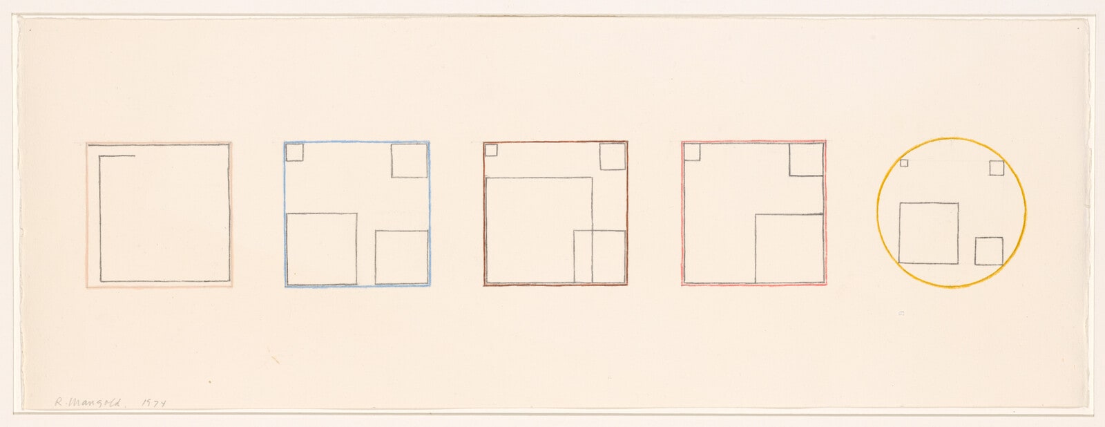 Untitled (Drawing for 5 Paintings in John Weber Gallery Show)