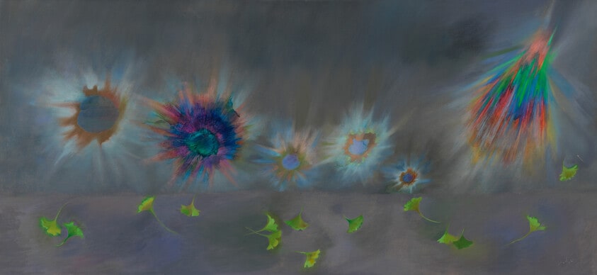Oil Splatters and Leaves