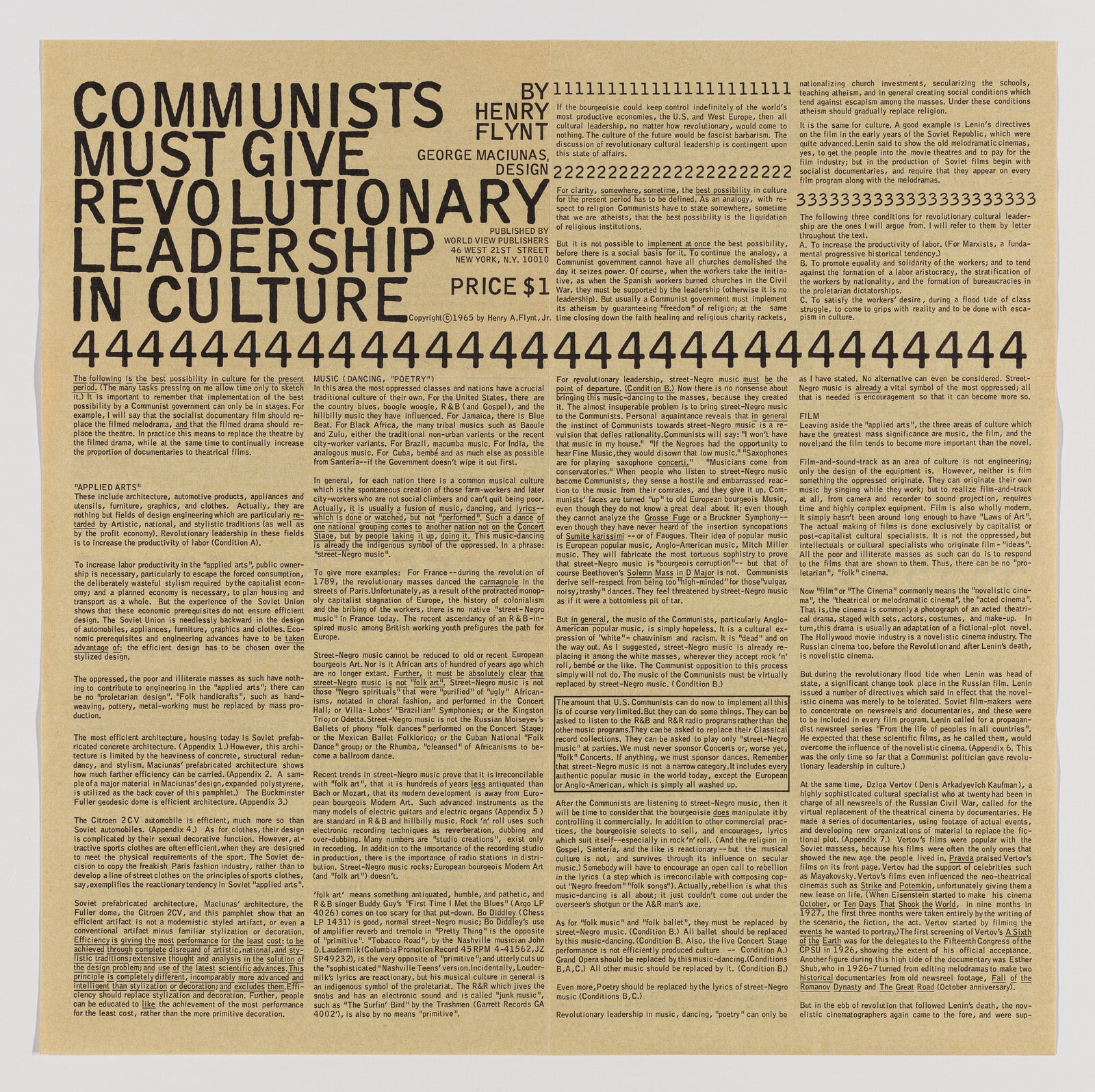 COMMUNISTS MUST GIVE REVOLUTIONARY LEADERSHIP IN CULTURE