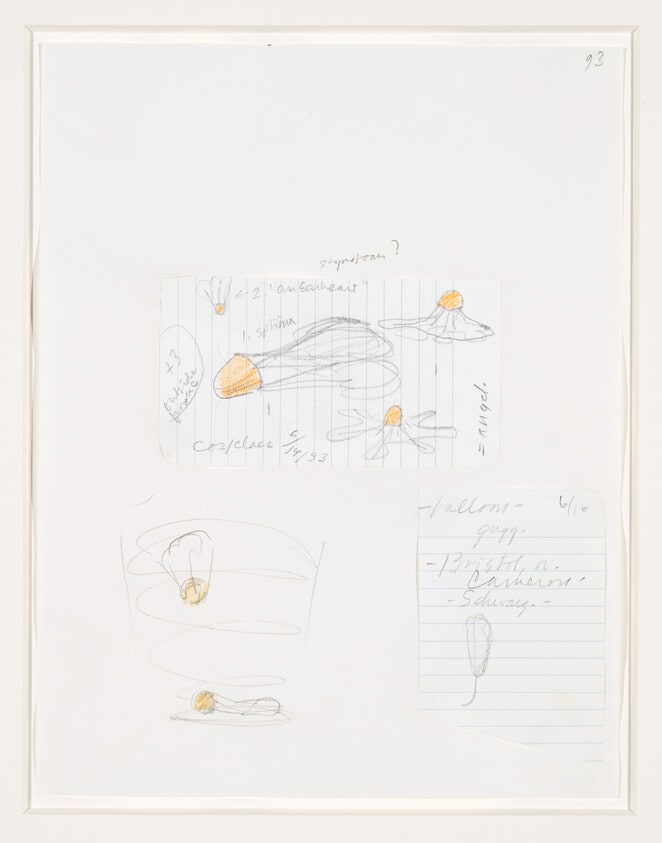 Notebook Page: Shuttlecock Sculpture Studies—"Am Earheart"