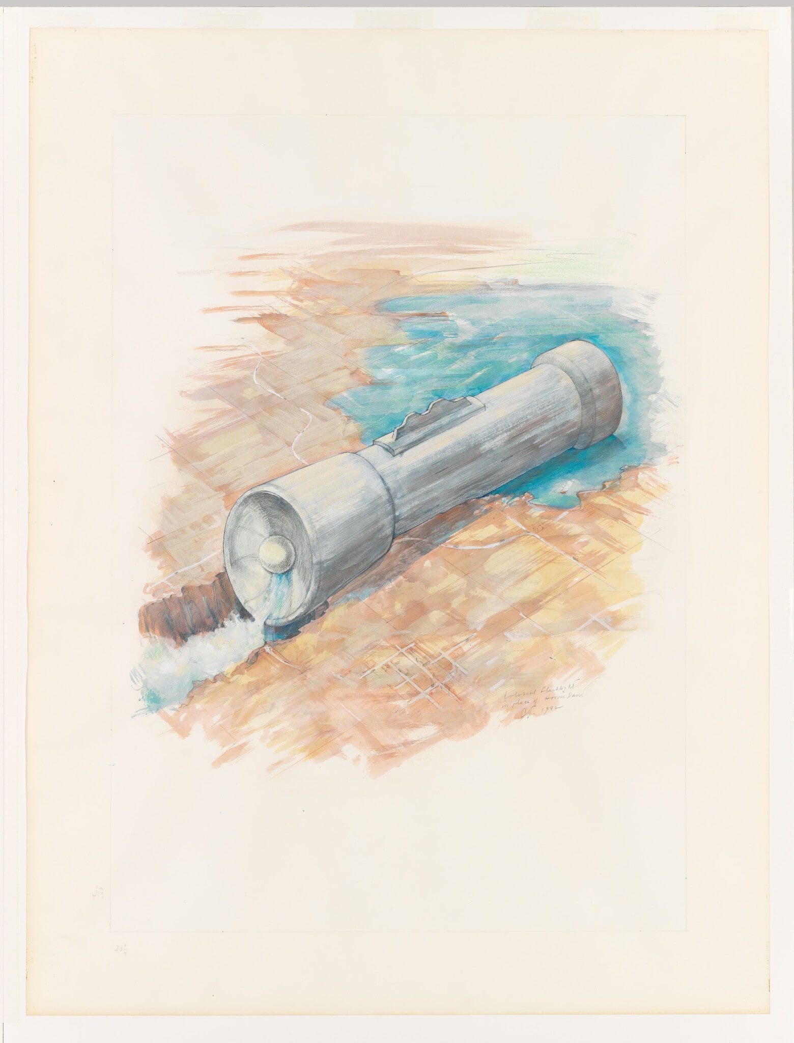 Proposal for a Building in the form of a Colossal Flashlight in place of the Hoover Dam, Nevada