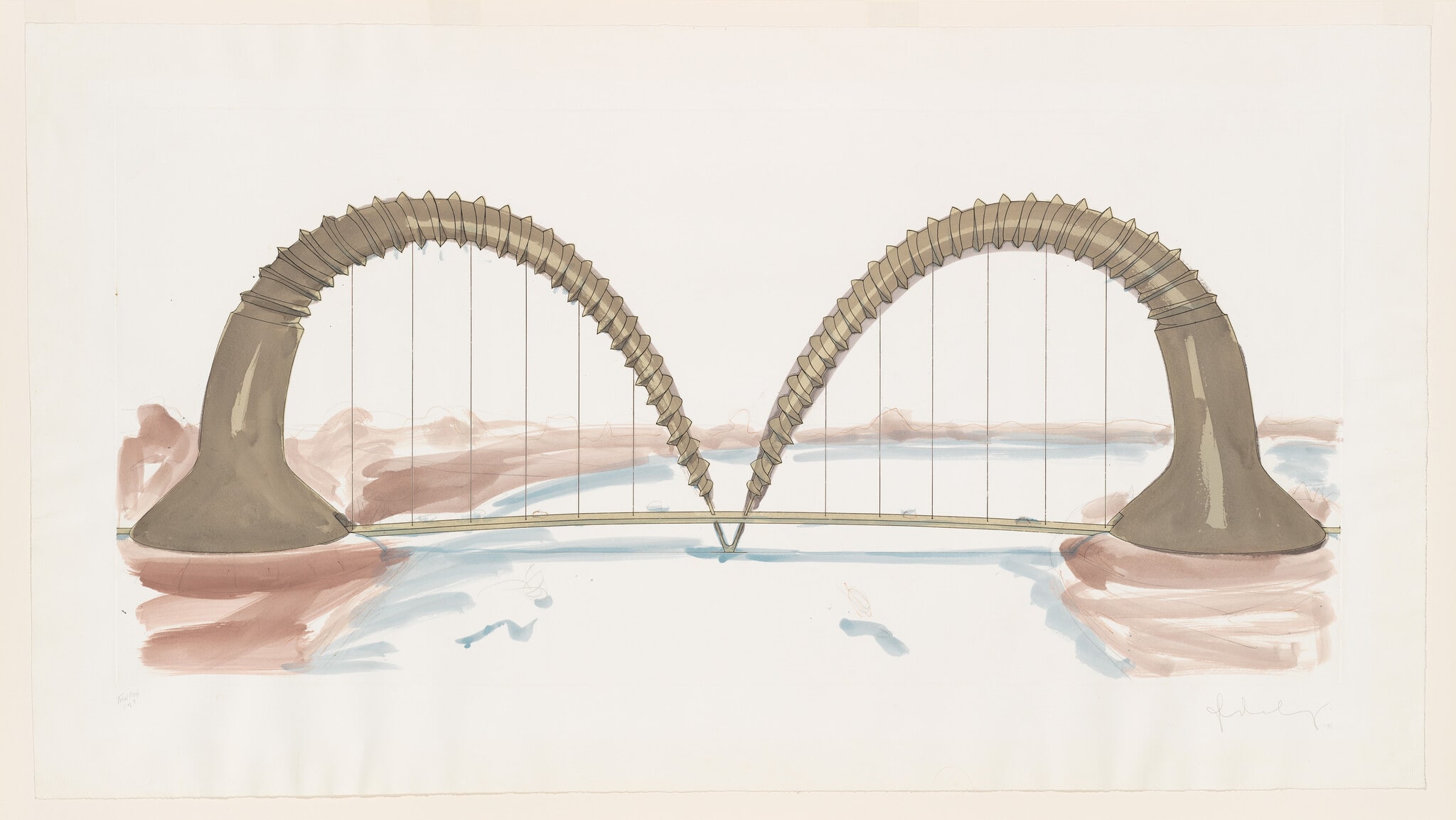 Study for Double Screwarch Bridge