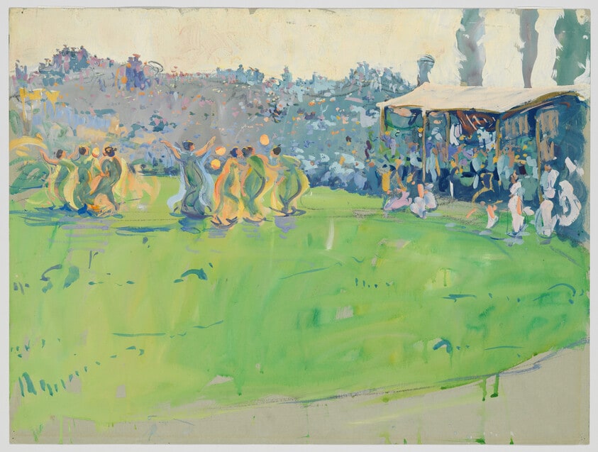 Girls Dancing on Lawn