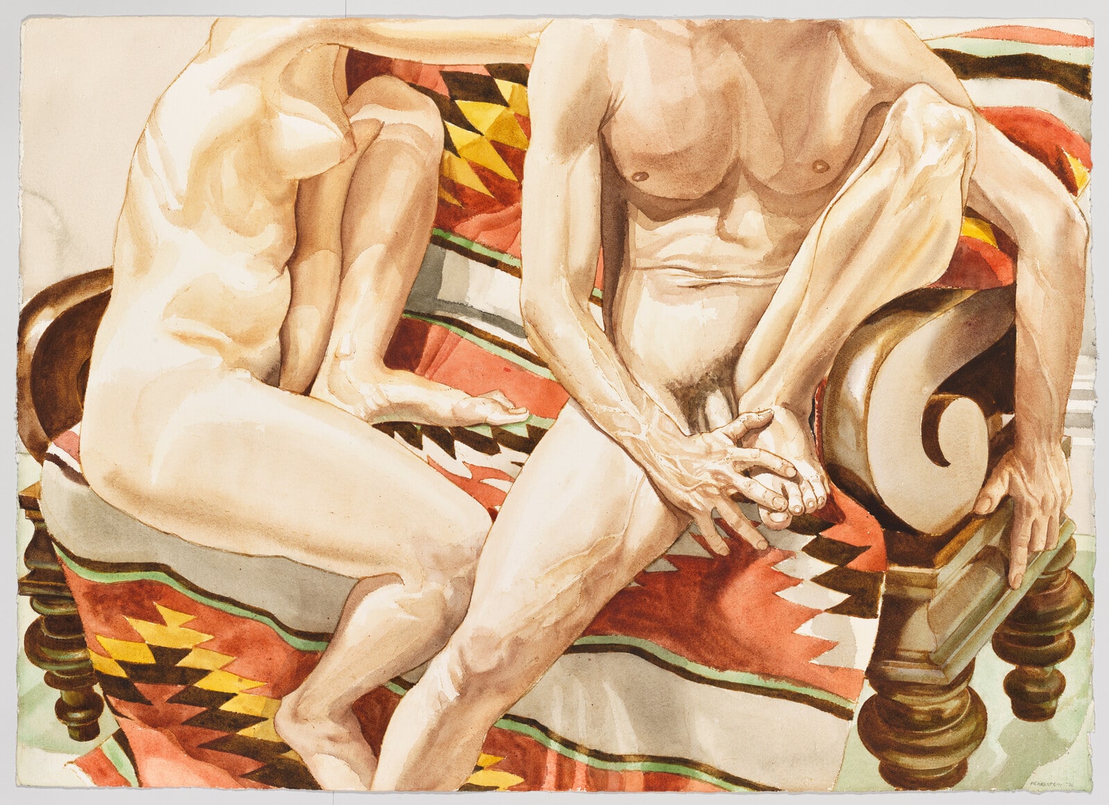 Male and Female Models on Greek Revival Sofa