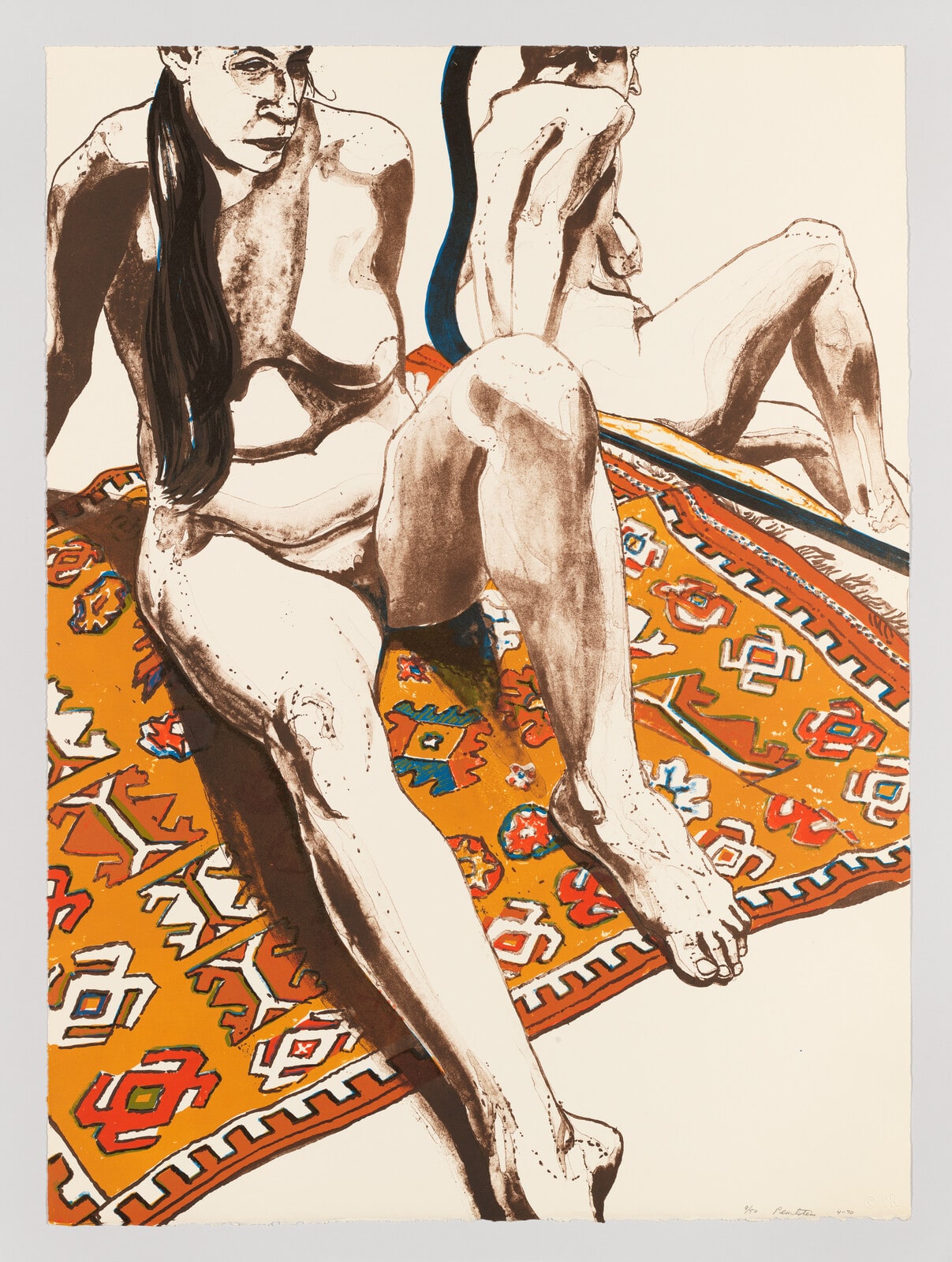 (Figure Seated on Rug with Mirror)