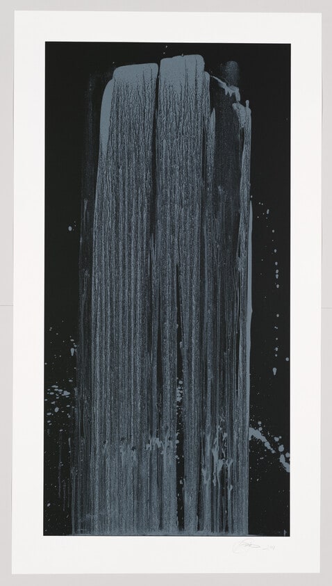Untitled Waterfall (Wolf; white over dark blue)