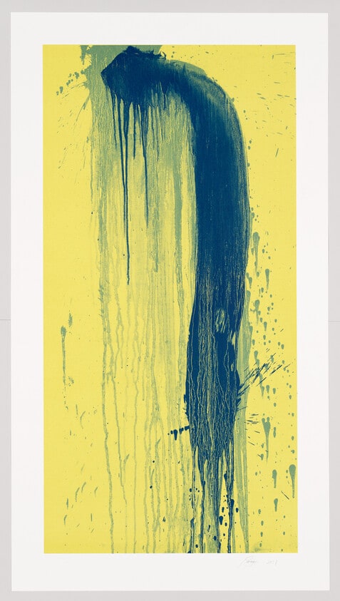 Untitled Waterfall (Wolf; yellow over blue)