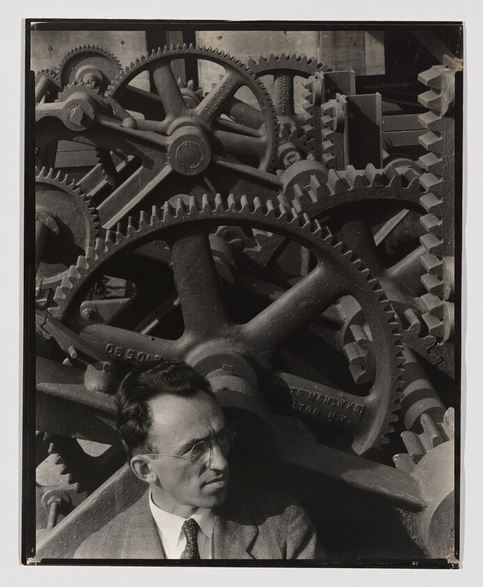 (Louis Lozowick with gears)