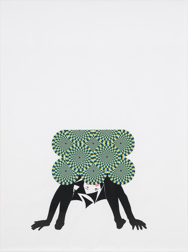 Chorus girl folding self in half