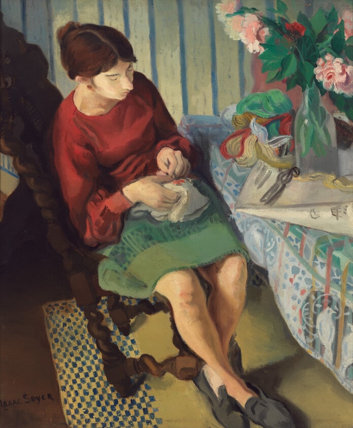 Girl Embroidering
