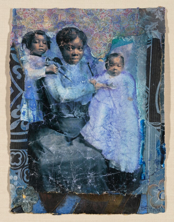 Mother and Children in Blue