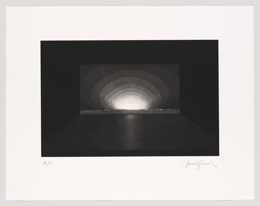 Untitled (Sunrise through the lower aperture of the East Space, Esplanade Level, Roden Crater)
