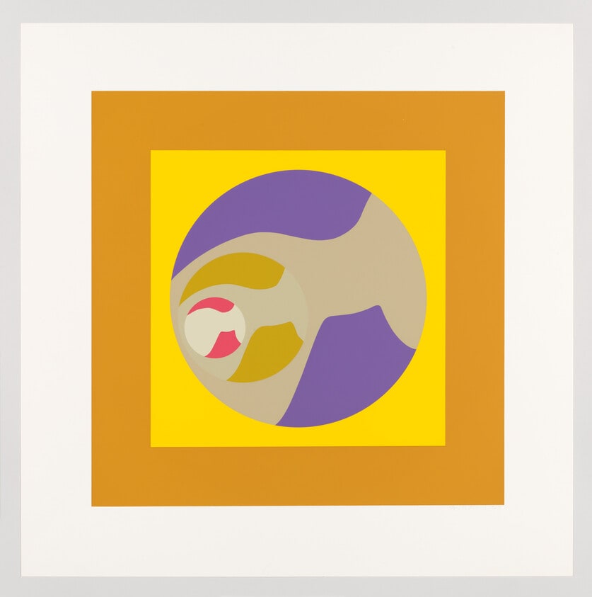 Untitled (Profile of head within gradient circles)