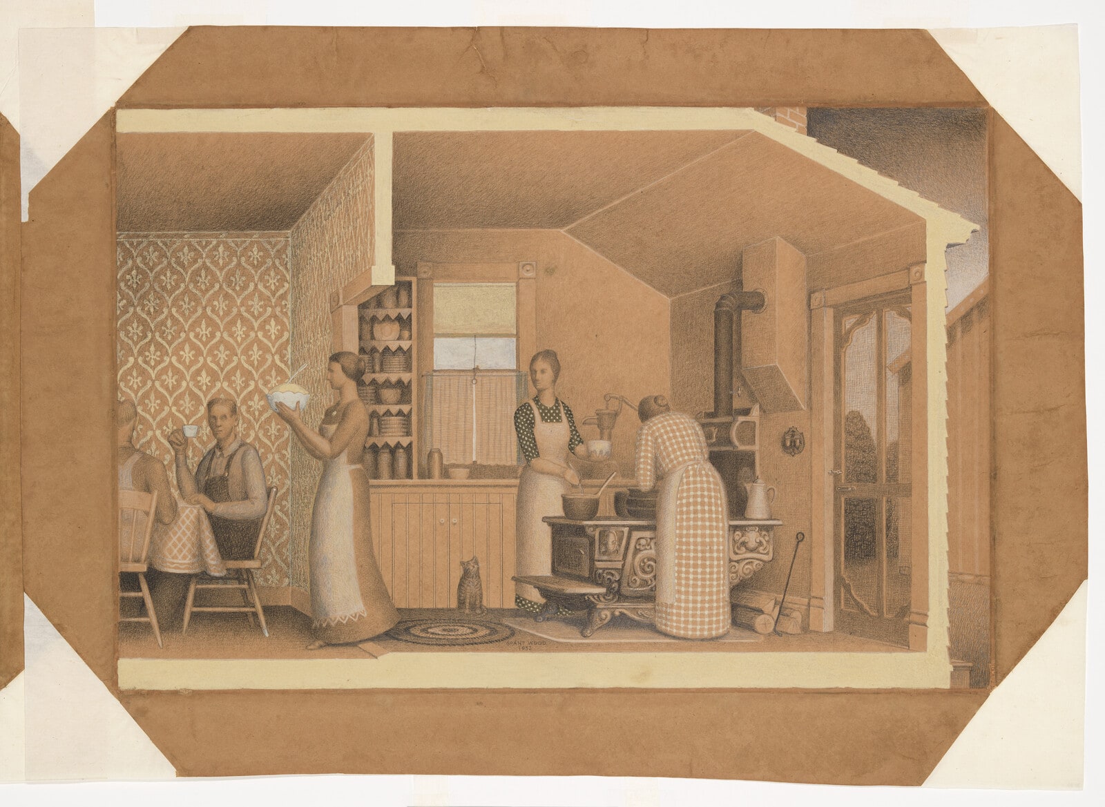 Study for Dinner for Threshers (right section)