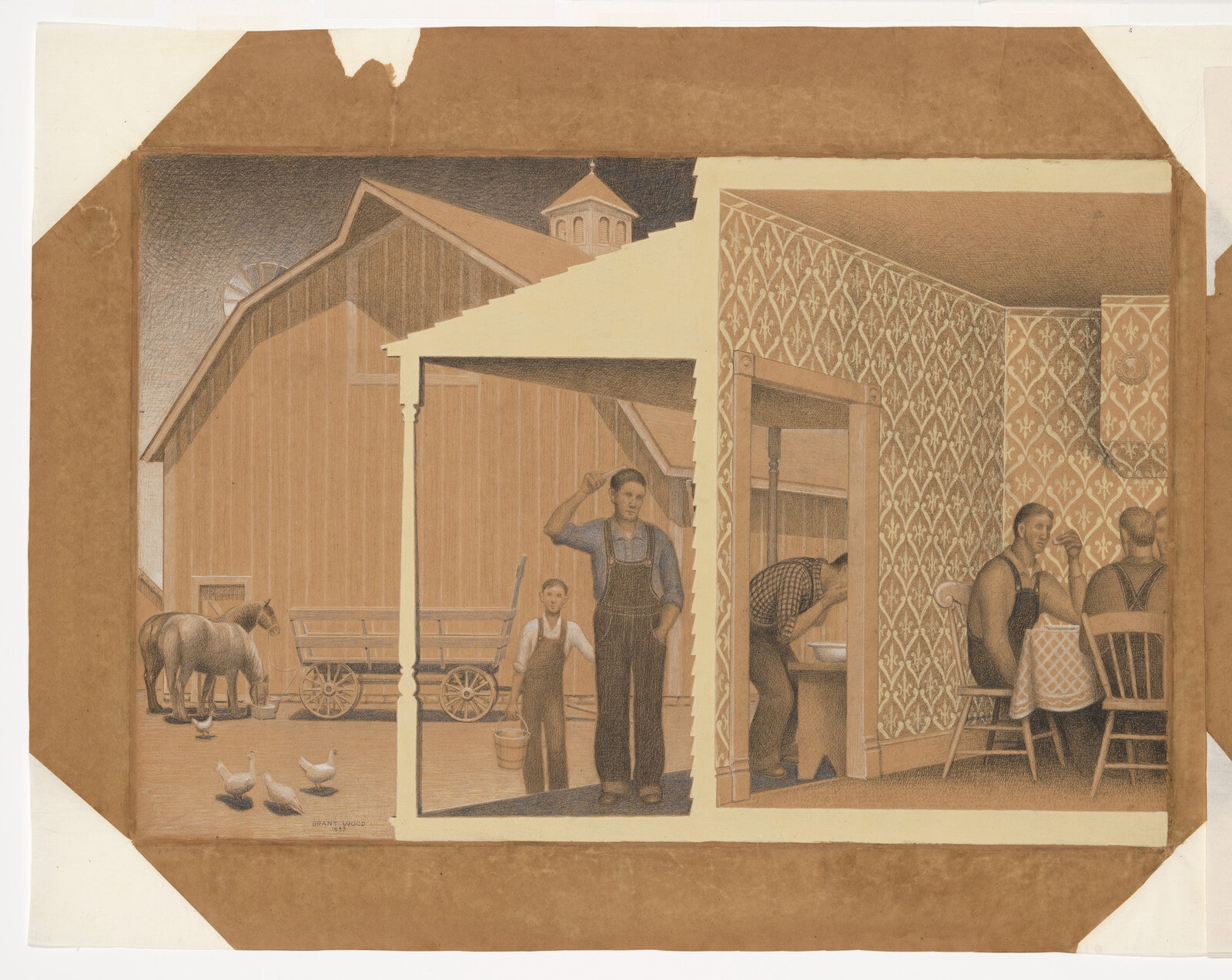 Study for Dinner for Threshers (left section)