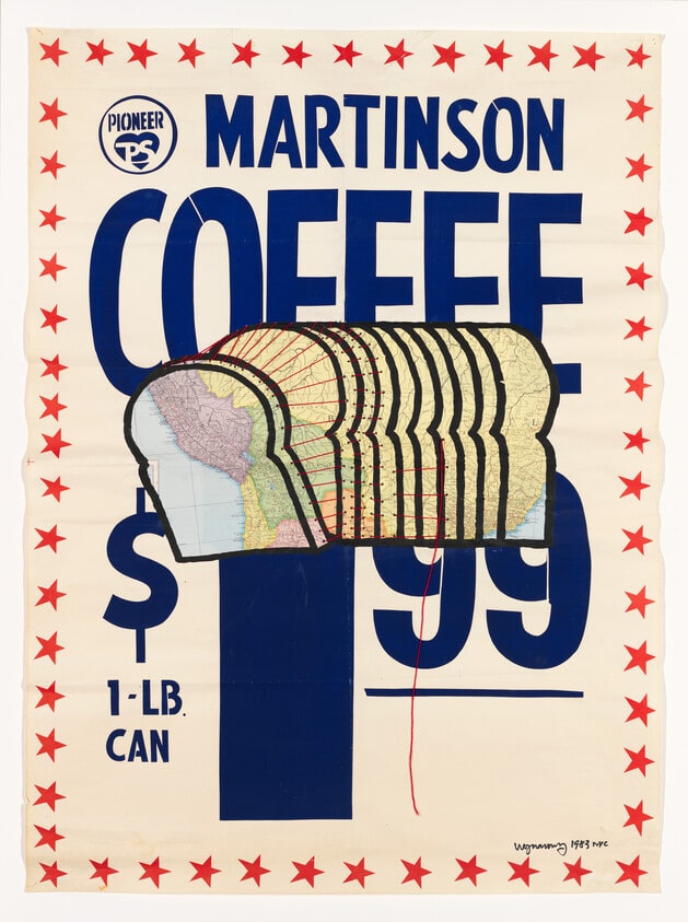 Untitled, with sliced bread and red thread [Martinson Coffee]