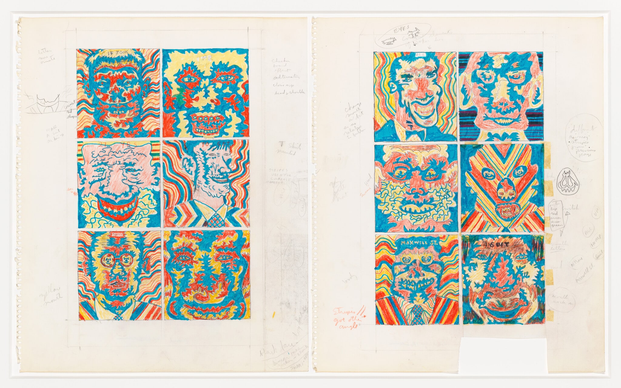 Untitled (Study for The Hairy Who Sideshow comic book page, 1967)