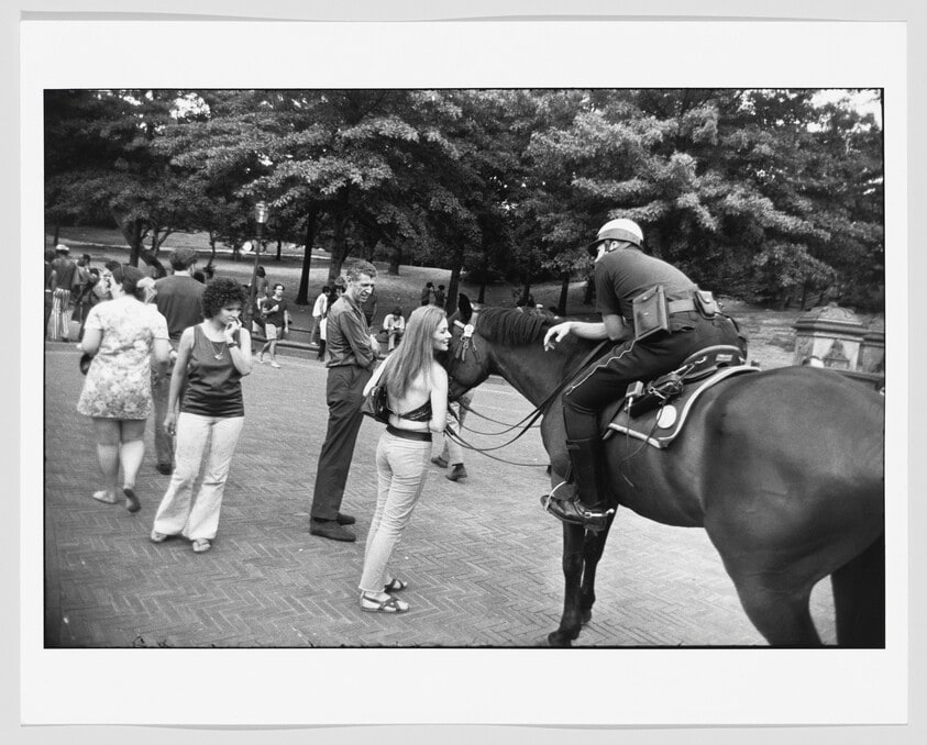 Woman Talking to Mounted Police Officer, Central Park, New York