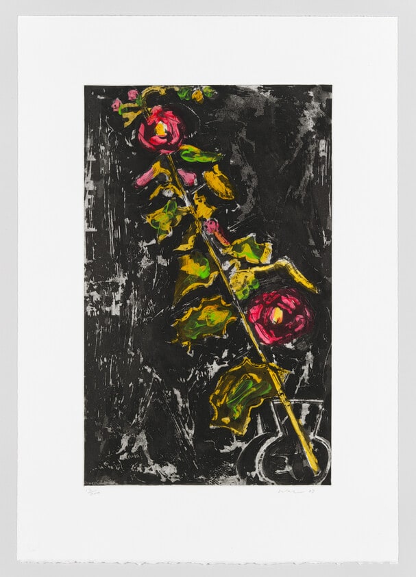 Diagonal Hollyhocks