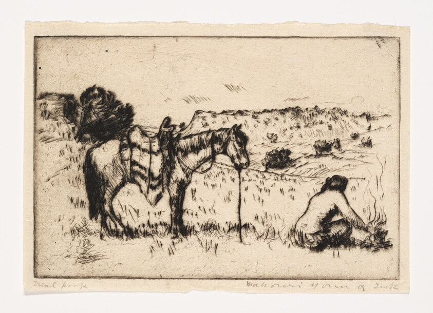 Navajo Woman and Pony