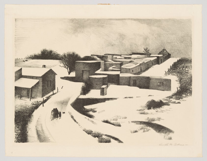 New Mexico Village Under Snow